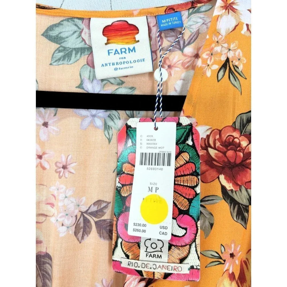 NWT FARM Rio Anthropologie Soigne Gold Maxi Dress $230 - Picture 11 of 15